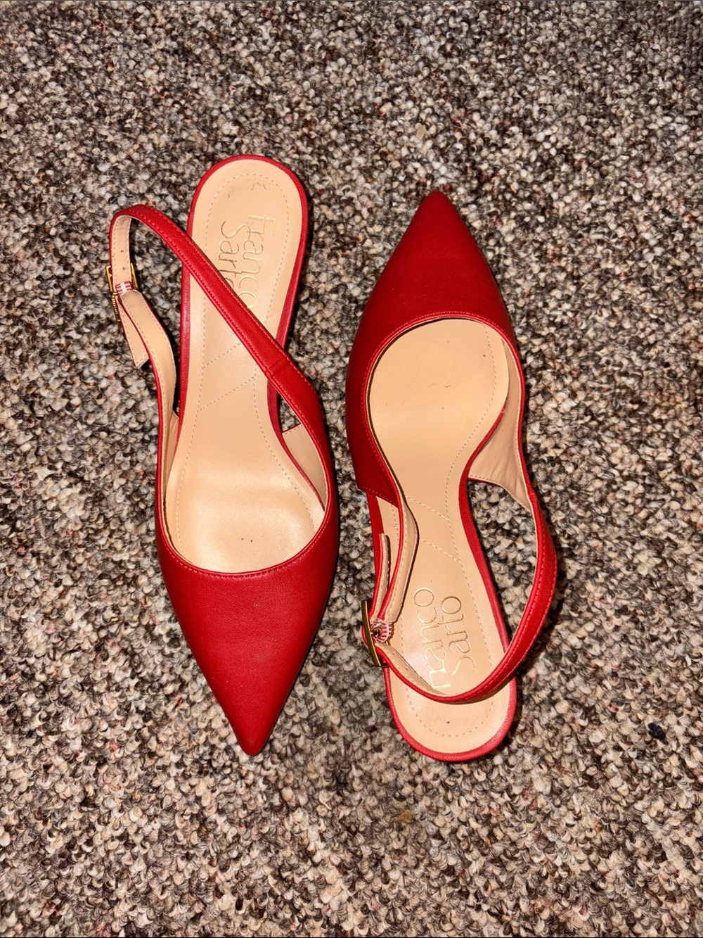 Franco Sarto Red Pointed Slingback Heels